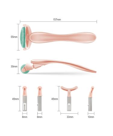 Jade Facial Roller - Real Jade Massager with 3 Interchangeable Heads for Skin Care | Reduce Puffiness & Rejuvenate Skin | Green Jade & Rose Gold Handle - Buy Online on GoSupps.com