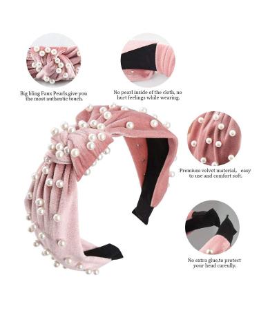 GORGOU 4 Pack Pearl Headbands for Women - Knotted Wide Headbands - Fashion Turban Hair Hoops - Velvet Hair Accessories for Girls - Buy Online on GoSupps.com