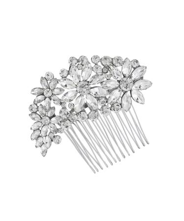 Housoutil Comb Rhinestone Headpiece Wedding Hair Clip Rhinestone Hair Clip Bridal Hair Clip Rhinestone Hair Accessories Wedding Veils Pearl Tiara Bride Hair up Rhinestones