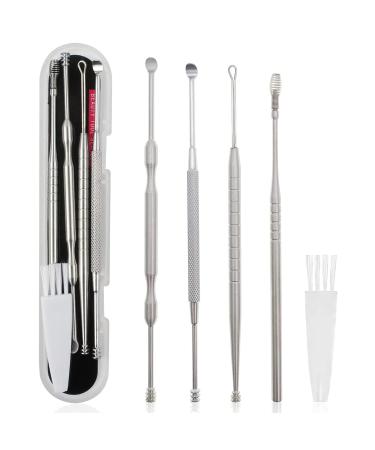 EasyClean Ear Wax Removal Kit Safe & Gentle Ear Cleaning Tool for Kids & Adults Earwax Cleaner Remover (Silvery)