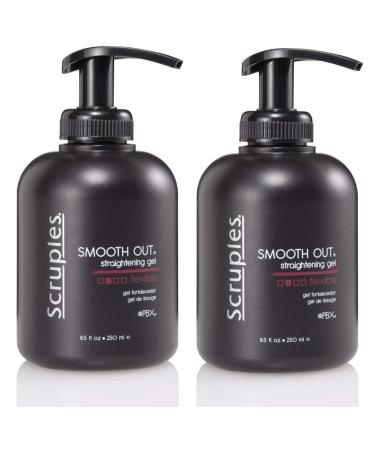 Scruples Smooth Out Hair Straightening Gel (8.5oz) - Anti-Frizz Hair Balm for Men & Women Conditioning & Smoothening Cream Controls Curls - Suitable for All Hair Types - Pack of 2