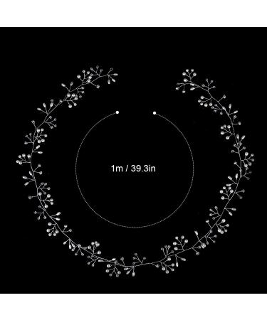 Extra Long Silver Crystal Bridal Hair Vine Headband for Women - Wedding Hair Accessories - Buy Online on GoSupps.com