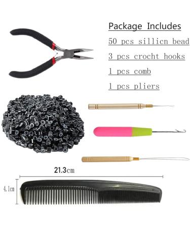 XIAO TAO ZI 17'' Synthetic Feather Hair Extensions Kit - 12pcs/Lot +100 Silicone Beads +1 Crochet Hook Tool (20 Inches) - Buy Online on GoSupps.com