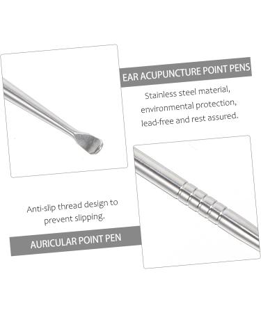 DOITOOL 10 Pcs Auricular Point Probe Pen Ear Cleaning Tool Kit Silver - Acupressure Massage Ear Wax Remover Spoon Set - Buy Online on GoSupps.com