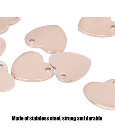 Pet Name Tag Heart Shape Personalized Dog Tags Stainless Steel 20pcs Long Lasting Cat Tags DIY Pet ID Tag for Pet Jewelry(Heart-Rose Gold 13 * 14mm 20 pcs) - Buy Online on GoSupps.com