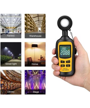 Digital Light Meter with Ambient Temperature Measurer - Up to 200,000 Lux - 4 Digit Color LCD Screen - Buy Online on GoSupps.com