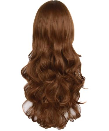 Charming Long Brown Curly Wavy Full Hair Wig for Women - 32inch Anime Cosplay Synthetic Wig for Halloween Costume Party - ColorfulPanda - Buy Online on GoSupps.com
