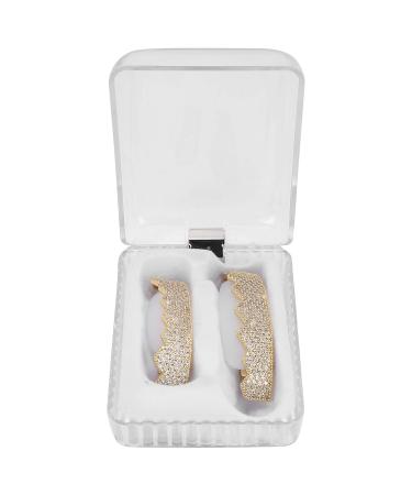 Bling Teeth Grillz Set - Iced Out Gold & Silver Teeth Grills for Women | Top & Bottom Grills with Storage Box - Buy Online on GoSupps.com