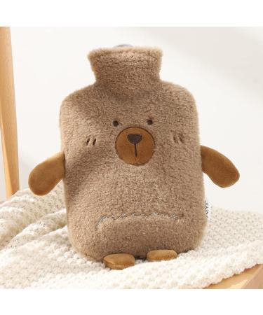 Heat bottle with a soft cover heat bottle large 2 liters fluffy hot water bottle PVC hand warmer for children & adults ideal for pain relief - gifts for women