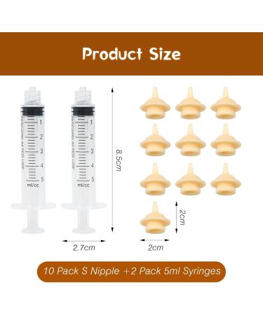 Mayoii Mini Silicone Nipple with Syringe Pet Feeding Syringe with Nipple for Kitten Puppy Cat Rabbits Small Animals (10 Pack) - Buy Online on GoSupps.com