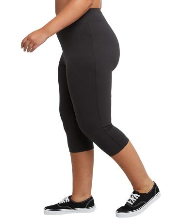 Just My Size Women's Plus Size Stretch Jersey Capri Leggings - 2X Black - Buy Online on GoSupps.com