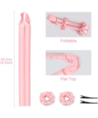 Heatless Curlers Headband - DIY Soft Wave Curls Tools with Flower Pattern Elastic Band - No Heat Rollers for Long/Medium Hair (Pink) - Buy Online on GoSupps.com