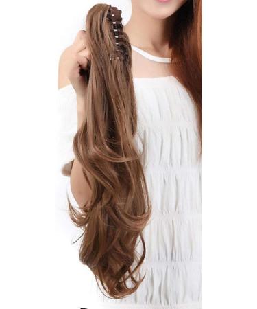 S-noilite Claw on Ponytail Clip in Hair Extension 18 inch 145g Curly - Light Brown | Long Wavy Pony Tail Piece - Buy Online on GoSupps.com