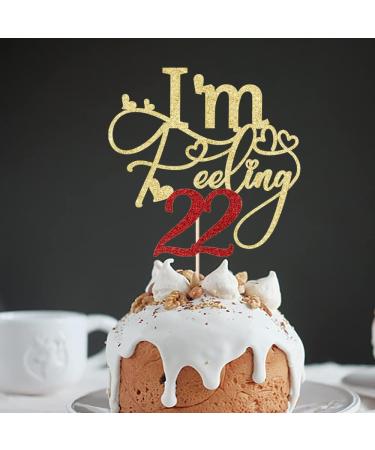 Sodasos Glitter I m Feeling 22 Cake Topper 22nd Birthday Cake Topper Funny 22th Cake Topper for Men 22 Cake Topper For Women 22nd Birthday Party Decoration Suppliers (Gold and red) - Buy Online on GoSupps.com