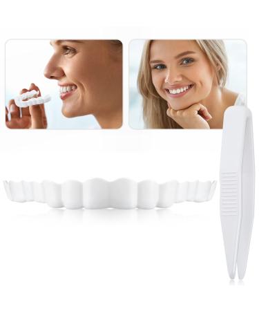 Immediate veneers prostheses fake teeth smile jagged prosthesis teeth lace fake teeth with mini tweezers for men and women (2 pieces)