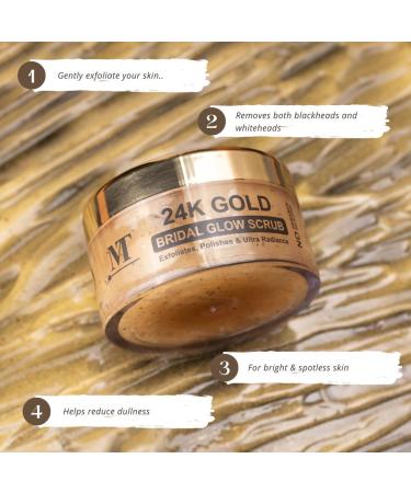 BEMT 24K Gold Face Scrub for Women Gentle Exfoliating Facial Scrub with Gold Particles Helps Improve Skin Appearance & Smooth Texture Bridal & Daily Skincare 100 g - Buy Online on GoSupps.com