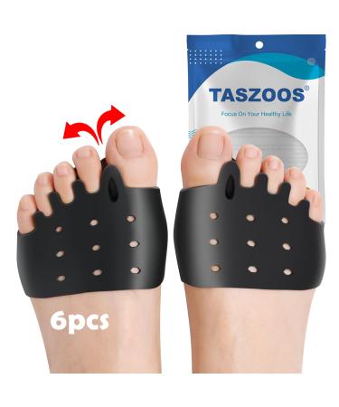 Toe Spacers (6 PCS Black) Toe Separator Soft & Breathable Metatarsal Pads for Bunions Hammer Toes Metatarsalgia Calluses Corns Rheumatoid Arthritis or Lupus