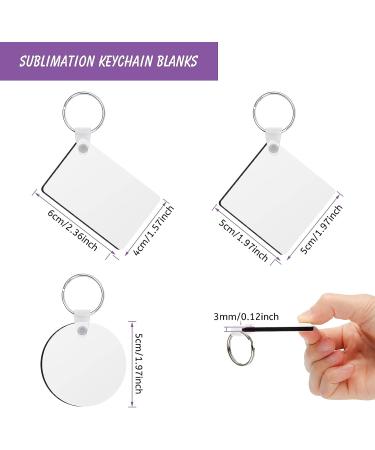 30PCS Coolrunner Sublimation Blank Keychain Set - Double-Sided DIY MDF Keychain (Square, Round, Rectangle) - Buy Online on GoSupps.com