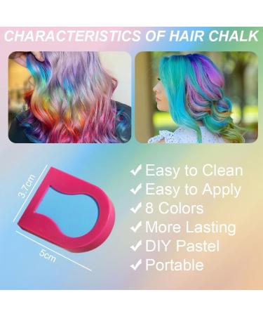 RANJIMA Hair Chalk 8 Colours Temporary Hair Colour Portable Non-Sticky Temporary Luminous Hair Colour Washable Hair Chalk for Halloween Make-Up Birthday DIY Party - Buy Online on GoSupps.com
