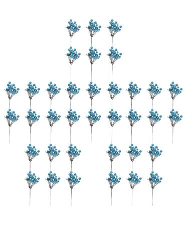 HOMSFOU 36 Pcs Berry Bunch Cuttings Holiday Wedding Decor Christmas Wreath Picks Red Berry Stems Decorative Berry Picks Artificial Plant Wreath Accessories Household Plastic Blue Berries Bluex6pcs 30x10cmx6pcs