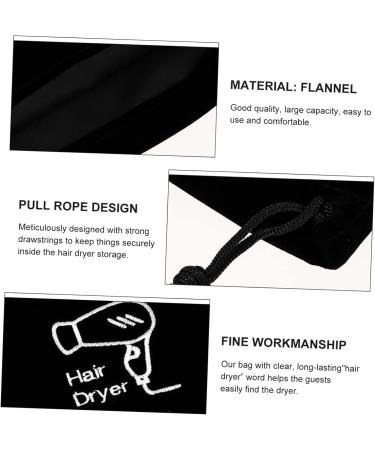 Baluue 8 Pcs Hair Dryer Storage Bag Compact Hair Dryer Storage Pouch Hair Blower Wig Bags Black Flannel - Buy Online on GoSupps.com
