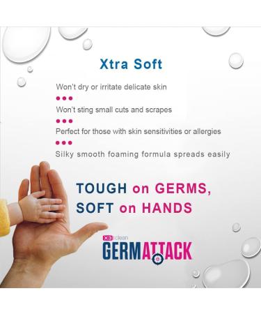 X3 Clean Germ Attack Foaming Hand Sanitizer Alcohol Free and Fragrance Free Moisturizing Sensitive Skin Antiseptic 73 ml (Pack of 3) - Buy Online on GoSupps.com