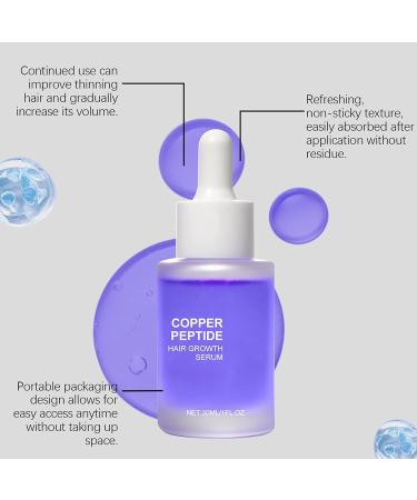 Hair Growth Oil 30ml Copper Peptide Hair Growth Serum Hair Growth Hair Oil with Rosemary Oil Prevention of Hair Loss and Hair Breakage - Buy Online on GoSupps.com