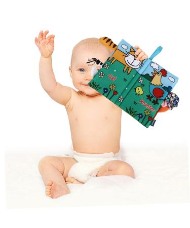 Toyvian 5-Stage Vock Towel Book for Toddlers | Educational Fabric Book for Animal Knowledge & Perception Training - Buy Online on GoSupps.com