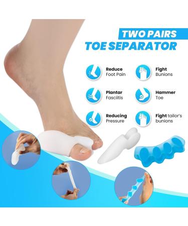 8-Piece Toe Separator Silicone | Pain Relief for Toe Misalignment & Overlapping Toes | Correct Valgus & Foot Orientation for Men & Women - Buy Online on GoSupps.com