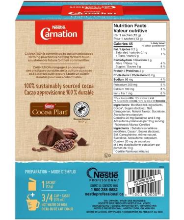 CARNATION Hot Chocolate Hot Cocoa Light Sachets 6 Boxes 50x13g (300 Count) - Buy Online on GoSupps.com