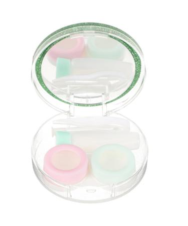 JECOMPRIS 1 set contact lens container Mirror film Glasses holder Bag Small lens holder lentil container for the outdoor area Multi -color container frame lens travel