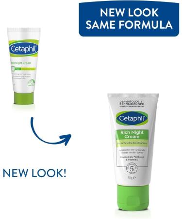 Cetaphil Rich Night Cream 50g with Niacinamide | For Dry, Very Dry Sensitive Skin | New Version - Buy Online on GoSupps.com