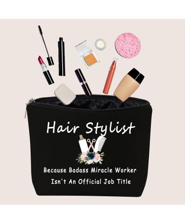 JXGZSO Hairdresser Gift - Badass Miracle Worker Makeup Bag for Hair Stylists - Buy Online on GoSupps.com