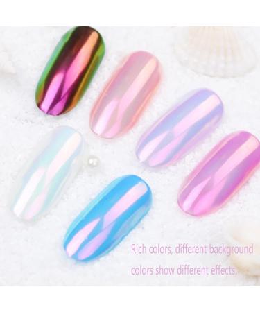 Pearl Glitter Nail Powder Set - White Pearlescent Mermaid Chrome Nail Powder for Gel Polish Nail Art - Mica Glitter Pigment for Home Decoration (2pcs) - Buy Online on GoSupps.com