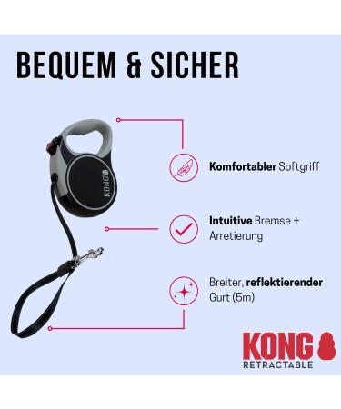 High-Quality 5m Roll-Out Dog Leash for Large Dogs up to 50kg | Comfortable Soft Handle & Reflective Belt | Durable Blue with Break & Lock System - Buy Online on GoSupps.com
