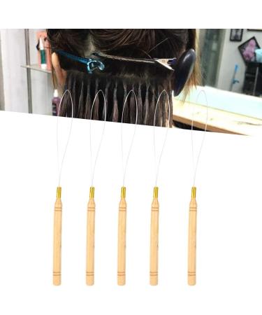 Anggrek 5pcs Crochet Braid Needle Set - Hair Extensions Loop Tool & Wooden Threader for Easy Braiding - Buy Online on GoSupps.com