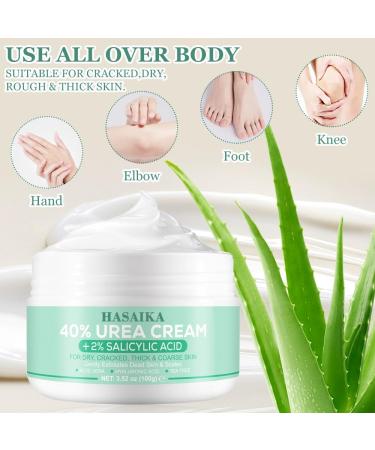 HASAIKA Dry Foot Cream Cracked Foot Cream Foot Care Creams for Feet Hands Heels Elbows and Knees to Moisturize Dry and Cracked Feet 100g - Buy Online on GoSupps.com