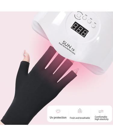 UV Gloves for Gel Nails - Fingerless UV Protection Gloves for Nail Lamp Anti UVA&UVB UPF50+ Nail Care Gloves Professional Gel Manicure Hand Protection (Black) - Buy Online on GoSupps.com