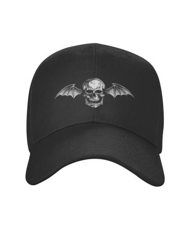 Baseball Cap Hats Adjustable Fashion Uv Protection White_Deathbat Avenged Sevenfold Sandwich Cap Unisex One Size Black