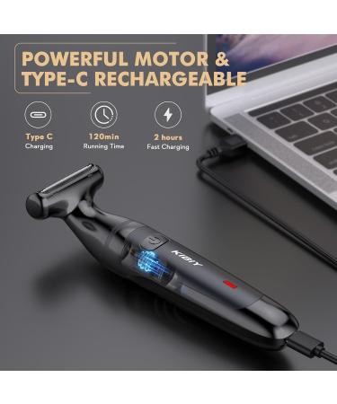 Intimate Razor for Men | Kibiy IPX7 Waterproof Body Hair Trimmer with Hypoallergenic Shear Film & Type C Charging - Professional Full Body Care - Buy Online on GoSupps.com
