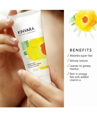 Buy Kinvara Hand & Nail Cream - 60ml | Jojoba & Cocoa Butter Lotion for Dry Hands | Vegan & Natural Hydrating Balm | All Skin Types - Buy Online on GoSupps.com
