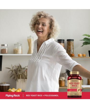 Piping Rock Red Yeast Rice 600 mg | 150 Capsules | with Policosanol | Non-GMO Gluten Free Supplement - Buy Online on GoSupps.com