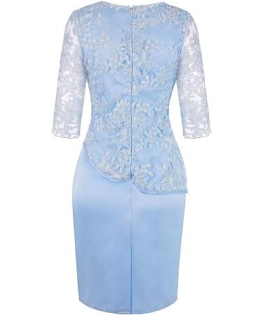 Womens Plus Size Floral Lace Sheath Dress - Knee Length Work Casual Party Cocktail (XXXL Blue-1) - Buy Online on GoSupps.com