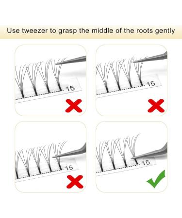 5D-C-0.07-8-15 Mix Long Stem Pre Made Fan Eyelash Extensions | Russian Volume Lashes 0.07 0.10 C D Curl Premade Fans - Buy Online on GoSupps.com