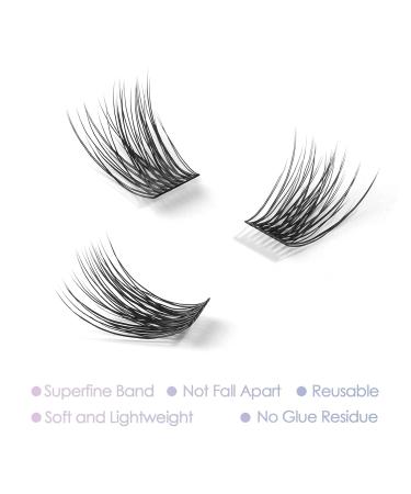 CarLary DIY Eyelash Extensions - 40 Mini Cluster Lashes | Wispy Fluffy C Curl Pack 14mm - Buy Online on GoSupps.com