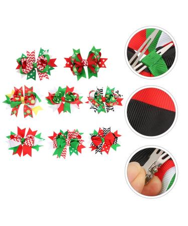Lurrose 8Pcs Christmas Bow Hair Clips | Cute Bowknot Hairpins for Kids & Toddlers - Perfect Holiday Accessories - Buy Online on GoSupps.com
