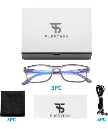 Suertree 3 Pack Blue Light Filtering Reading Glasses for Men - UV Protection Fashion Readers 2.5x in 3 Colors - Buy Online on GoSupps.com