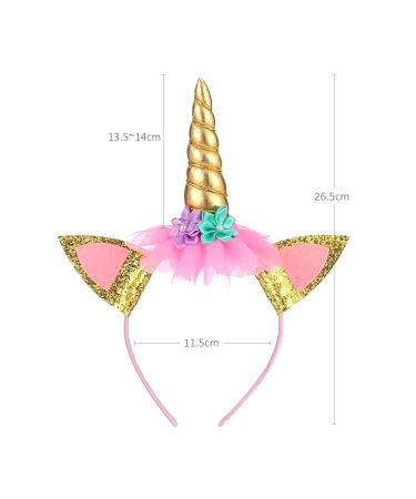 JMITHA Unicorn Headband for Girls - Elastic Flower Hair Accessories | Cute Gold Hoop for Flower Girls - Buy Online on GoSupps.com