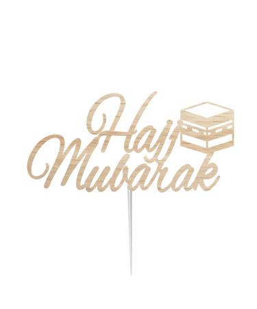 LissieLou Hajj Mubarak Pretty Cake Topper 3mm Birch Wood Made in the UK