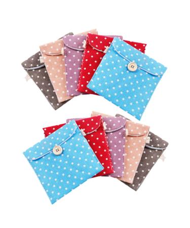 Healifty 10pcs Bag Organizer for Tote Travel Bag Organizer Bags Organizer Small Container Sanitary Pad Storage Bag Sanitary Napkins Bag Storage Bags Tampons Hygiene Bag South Korea Cartoon